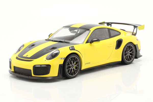 PORSCHE 911 (991 II) GT2 RS WEISSACH PACKAGE 2018 RACING YELLOW / ПОРШЕ 911 991 2 ГТ2 RS ПАКЕТ ВАЙСАХ ЖЕЛТЫЙ ЖЕЛТЫЙ СЕРЕБРИСТЫЙ ДИСКИ