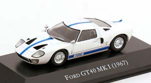 FORD GT40 MK I 1967 WHITE / BLUE / ФОРД GT40 МК БЕЛЫЙ СИНИЙ