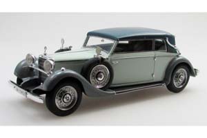 MERCEDES-BENZ 290 W18 CABRIOLET B-LONG УДЛИНЁННАЯ КОЛЁСНАЯ БАЗА, ПОДНЯТЫЙ ТЕНТ И СПИЦЕВЫE КОЛЁСА 1933-1936 / МЕРСЕДЕС-БЕНЦ 290 W18 КАБРИОЛЕТ Б-ЛОНГ СЕРЫЙ