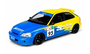 HONDA CIVIC EK9 #95 TYPE R SPOON SPORTS #95 1999 (В КОМПЛЕКТЕ МОДЕЛЬ ДВИГАТЕЛЯ И ПОДЪЕМНИКА) / ХОНДА ЦИВИК EK9 ТИП SPOON СПОРЦ СИНИЙ