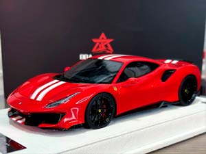 FERRARI 488 PISTA STANDARD RED WHITE RACING STRIPES / ФЕРРАРИ 488 PISTA СТАНДАРТНЫЙ КРАСНЫЙ БЕЛЫЙ ГОНОЧНЫЙ ПОЛОСЫ (ЛИМИТ 19/25; 20/25)