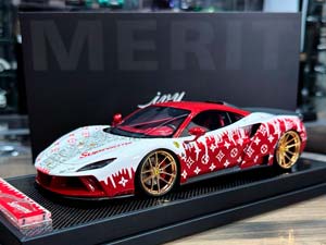 FERRARI NOVITEC F8 N-LARGO LOUIS VUITTON/SUPREME RED/WHITE / NOVITEC ФЕРРАРИ F8 N LARGO ЛУИ ВИТТОН/SUPREME КРАСНЫЙ-БЕЛЫЙ