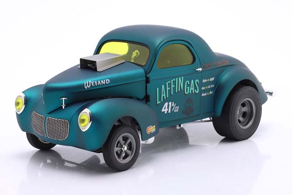 WILLYS GASSER LAFFIN GAS YEAR 1940 BLUE METALLIC / ВИЛЛЙС ГАССЕР ЛАФФИН ГАС СИНИЙ МЕТАЛЛИК