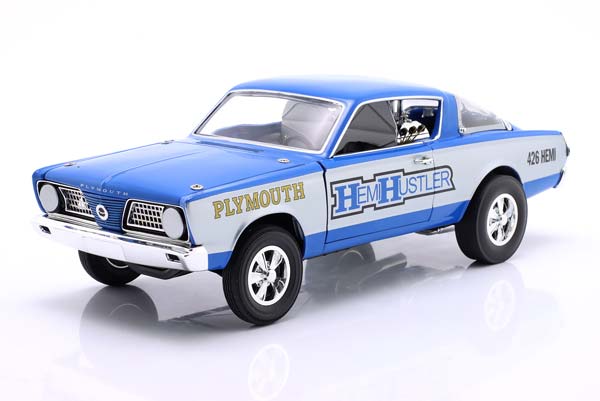 PLYMOUTH BARRACUDA 426 HEMI HUSTLER YEAR 1966 BLUE / GRAY / ПЛИМУТ БАРРАКУДА 426 ХЕМИ ХУСТЛЕР СИНИЙ СЕРЫЙ