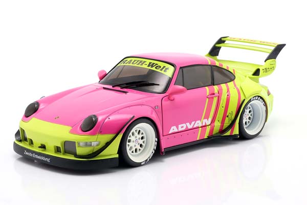 PORSCHE 911 (993) RWB RAUH-WELT ADVAN 2024 PINK / YELLOW / ПОРШЕ 911 993 RWB RAUH-WELT АДВАН РОЗОВЫЙ ЖЕЛТЫЙ