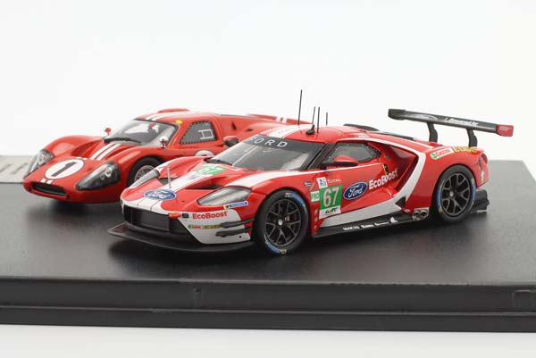 2-CAR SET 24H LEMANS: FORD GT40 #1 1967 & FORD GT #67 2019 / НАБОР ИЗ 2 МОДЕЛЕЙ 24 ЧАСА ЛЕ-МАН ФОРД GT40 ИЗ ФИЛЬМА ФОРД ПРОТИВ ФЕРРАРИ ГТ