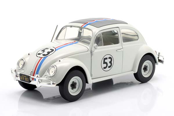 VOLKSWAGEN BEETLE HERBIE #53 MOVIE THE LOVE BUG (1968) WHITE JADA TOYS / ФОЛЬКСВАГЕН БИТЛЕ ХЕРБИЕ МОВИЕ ЛОВЕ БУГ БЕЛЫЙ ДЖАДА ТОЙС