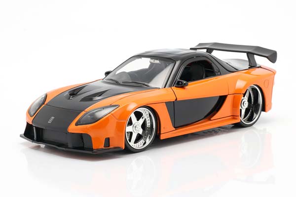 HAN'S MAZDA RX-7 FAST & FURIOUS TOKYO DRIFT (2006) ORANGE / BLACK JADA TOYS / ХАН МАЗДА RX-7 ФАСТ ФУРИОУС ТОКЙО ДРИФТ ОРАНЖЕВЫЙ ЧЕРНЫЙ ДЖАДА ТОЙС