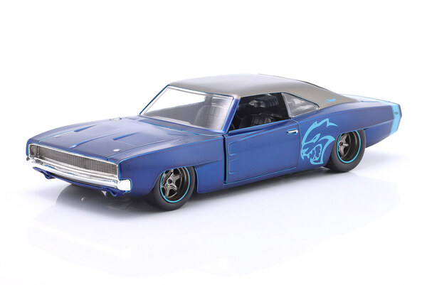 DODGE CHARGER WIDEBODY YEAR 1968 BLUE METALLIC JADA TOYS / ДОДЖ ЧАРГЕР ВИДЕБОДЙ СИНИЙ МЕТАЛЛИК ДЖАДА ТОЙС