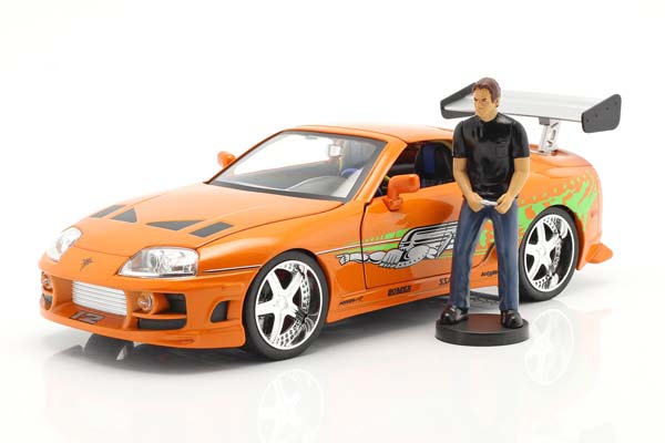 BRIAN'S TOYOTA SUPRA 1995 MOVIE FAST & FURIOUS (2001) WITH FIGURE JADA TOYS / БРИАН ТОЙОТА СУПРА МОВИЕ ФАСТ ФУРИОУС ФИГУРКА ДЖАДА ТОЙС ОРАНЖЕВЫЙ
