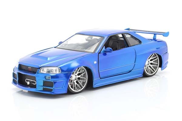 BRIAN´S NISSAN SKYLINE GT-R (R34) FAST AND FURIOUS BLUE JADA TOYS / БРИАН НИССАН СКАЙЛАЙН ГТ-Р R34 ФАСТ ФУРИОУС СИНИЙ ДЖАДА ТОЙС