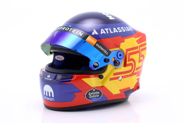 ШЛЕМ CARLOS SAINZ JR #55 WILLIAMS RACING FORMULA 1 2025 1:2 BELL / КАРЛОС САЙНС ВИЛЬЯМС ФОРМУЛА-1 2 БЕЛЛ