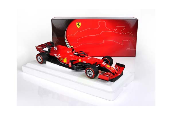 FERRARI SF21 GRAN PREMIO DEL MADE IN ITALY E DELL EMILIA ROMAGNA C. SAINZ CAR N. 55 RED SOFT TIRES POLIFOAM BASE / ФЕРРАРИ СФ21 ГРАН ПРЕМИО ДЕЛ Е ДЕЛЛ ЕМИЛИА РОМАГНА К 1:18 КРАСНЫЙ