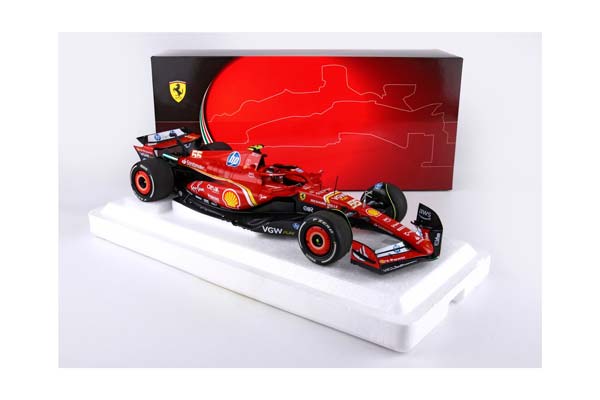 FERRARI SF24 MONACO GP 2024 DIECAST - POLIFOAM PACK C. SAINZ 3RD POSITION / ФЕРРАРИ СФ24 МОНАКО ГРАН-ПРИ 2024 1:18