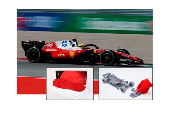 FERRARI SF26 F1 BARCELONA-CATALUNYA GRAND PRIX - HAMILTON - WINNER METAL DIECAST POLYFOAM PACK / ФЕРРАРИ СФ26 Ф1 БАРКЕЛОНА-КАТАЛУНИА ГРАН-ПРИ 1:18