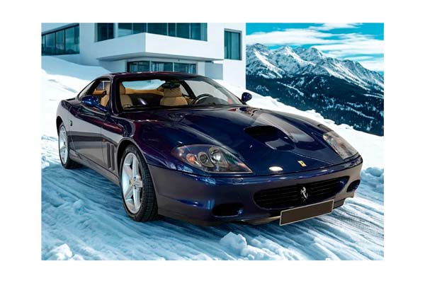 FERRARI 575M MARANELLO 2002 - MADE IN ITALY BLU POZZI - BEIGE INTERIOR / ФЕРРАРИ 575М МАРАНЕЛЛО 2002 1:18 СИНИЙ
