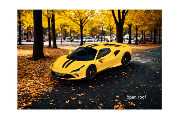FERRARI F8 TRIBUTO SPIDER GIALLO MODENA WITH BLACK STRIPES / ФЕРРАРИ Ф8 ТРИБУТО СПАЙДЕР ПОЛОСЫ 1:43 ЖЕЛТЫЙ