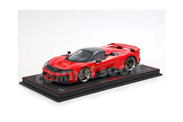 FERRARI F80 METAL DIECAST FULL OPEN ROSSO CORSA BICOLOR WHEELS - LUXURY PACK - BASE AND CASE INCLUDED / ФЕРРАРИ Ф80 МЕТАЛ БИКОЛОР КОЛЕСА 1:18 КРАСНЫЙ