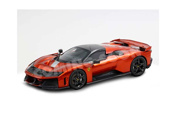 FERRARI F80 METAL DIECAST FULL OPEN RAME MICA WITH CARBON WHEELS - POLYFOAM PACK / ФЕРРАРИ Ф80 МЕТАЛ МИКА КАРБОН КОЛЕСА 1:18 ЧЕРНЫЙ