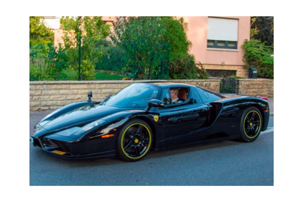 FERRARI ENZO OPEN DIECAST NERO DS - BLACK AND YELLOW WHEELS - POLIFOAM PACK / ФЕРРАРИ ЭНЦО ОПЕН ДС 1:18 ЖЕЛТЫЙ