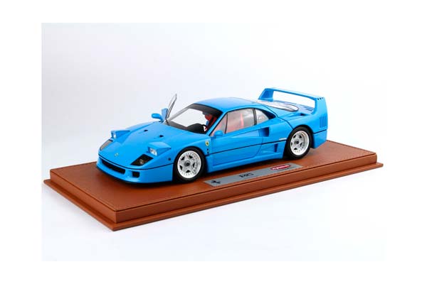 FERRARI F40 LIGHT BLUE AND SILVER RIMS BBR-KYOSHO / ФЕРРАРИ Ф40 ЛИГХТ ДИСКИ ББР-КИОСХО 1:18 ГОЛУБОЙ