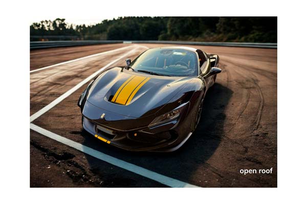 FERRARI F8 TRIBUTO SPIDER NERO DS WITH GIALLO MODENA LIVERY / ФЕРРАРИ Ф8 ТРИБУТО СПАЙДЕР ДС ЛИВЕРИ 1:18 ЖЕЛТЫЙ