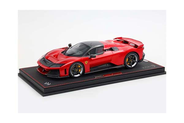 FERRARI F80 CARBON OPTIONAL ROSSO SUPERCAR - BICOLOR WHEELS SILVER AND CARBON / ФЕРРАРИ Ф80 КАРБОН ОПТИОНАЛ СУПЕРКАР 1:18 КРАСНЫЙ