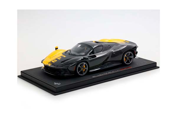 FERRARI SP3 DAYTONA 599+1 CLOSED ROOF GIALLO MODENA AND CARBON FIBER / ФЕРРАРИ СП3 ДАЙТОНА 599+1 ЗАКРЫТАЯ КРЫША КАРБОН ФИБЕР 1:18 ЖЕЛТЫЙ
