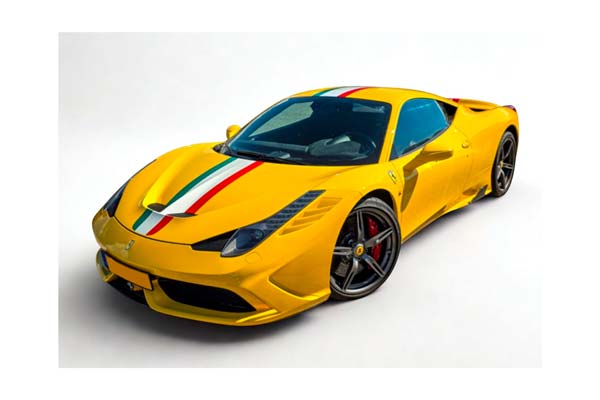 FERRARI 458 SPECIALE GIALLO MODENA WITH ITALIAN STRIPE / ФЕРРАРИ 458 СПЕКИАЛЕ ИТАЛИАН ПОЛОСА 1:18 ЖЕЛТЫЙ