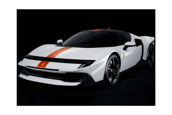 FERRARI 849 TESTAROSSA BIANCO ITALIA WITH GIALLO AMBRA STRIPE / ФЕРРАРИ 849 ТЕСТАРОССА ИТАЛИА АМБРА ПОЛОСА 1:18 ЖЕЛТЫЙ