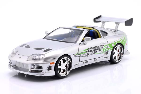 BRIAN'S TOYOTA SUPRA MOVIE SERIES FAST & FURIOUS SILVER / DECOR JADA TOYS / БРИАН ТОЙОТА СУПРА МОВИЕ СЕРИЯ ФАСТ ФУРИОУС СЕРЕБРИСТЫЙ ДЖАДА ТОЙС