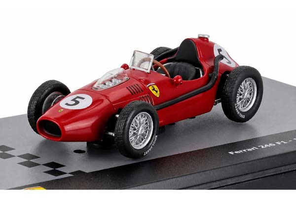 FERRARI F1 DINO 246 №5 WORLD CHAMPION SEASON 1958 WITH SHOWCASE, RED MIKE HAWTHORN / ФЕРРАРИ ФОРМУЛА-1 ДИНО 246 №5 ЧЕМПИОН МИРА СЕЗОН 1958 МАЙК ХОТОРН С ВИТРИНОЙ КРАСНЫЙ