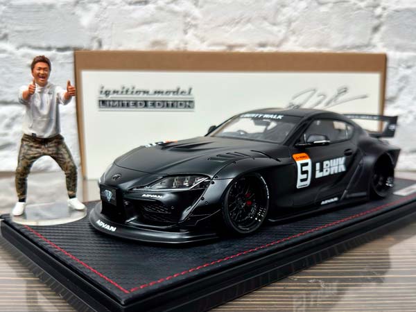 TOYOTA SUPRA (A90) MATTE BLACK WITH MR. KATO LB-WORKS / LB WORKS ТОЙОТА СУПРА A90 ЧЕРНЫЙ МАТОВЫЙ С MR KATO