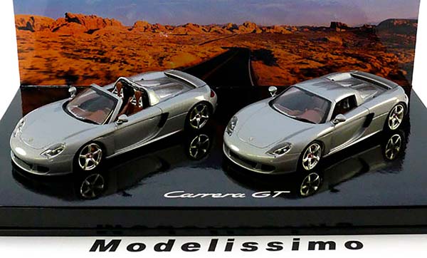 PORSCHE CARRERA GT 2-CAR SET 2003 SILVER / ПОРШЕ КАРРЕРА ГТ НАБОР ИЗ 2 МОДЕЛЕЙ СЕРЕБРИСТЫЙ