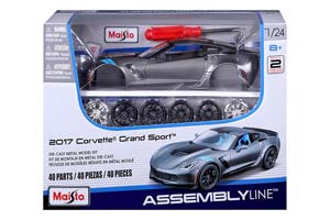 CHEVROLET CORVETTE GRAND SPORT 2017 / ШЕВРОЛЕ КОРВЕТ СЕРЫЙ (СБОРКА БЕЗ КЛЕЯ)