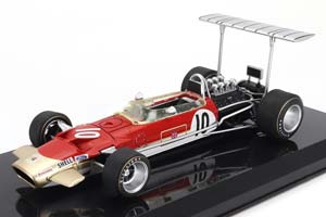 LOTUS F1 TYPE 49B #10 WORLD CHAMPION SEASON 1968 GRAHAM HILL WITH SHOWCASE RED WHITE GOLD