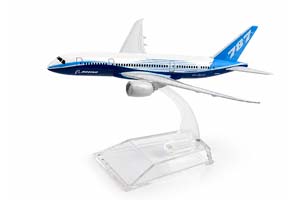 BOEING 787 / БОИНГ В СТАНДАРТНОЙ ОКРАСКЕ НА ПОДСТАВКЕ  (ДЛИНА 16СМ)