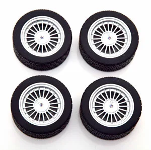 КОЛЕСА ДЛЯ МАСШТАБНОЙ МОДЕЛИ BMW ALPINA E30 RIMS AND TYRES-SET 18 GREYMETALLIC